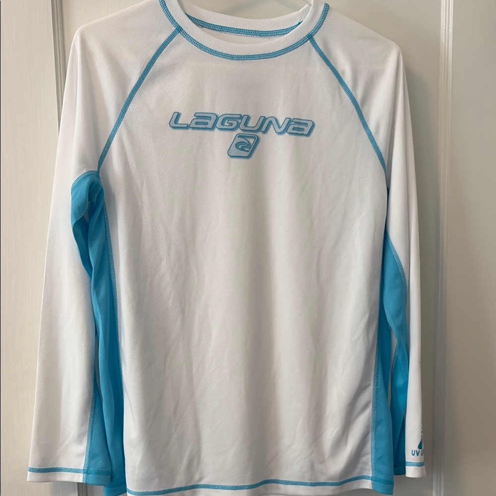 Laguna Beach Teen Swim Rashguard - White and Blue - Picture 10 of 10